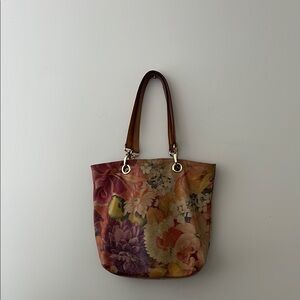 Mauricio Taiuti Leather Floral Tote Bag,made in Italy